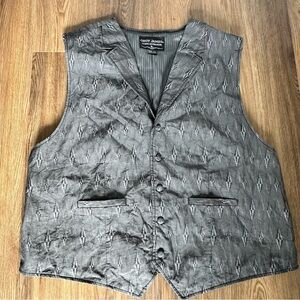 Cody James Vest Men’s 2XL Gray Diamond Western Formal 5 Button Cowboy Waistcoat